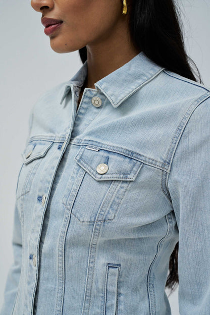 Fitted Light Wash Denim Jacket
