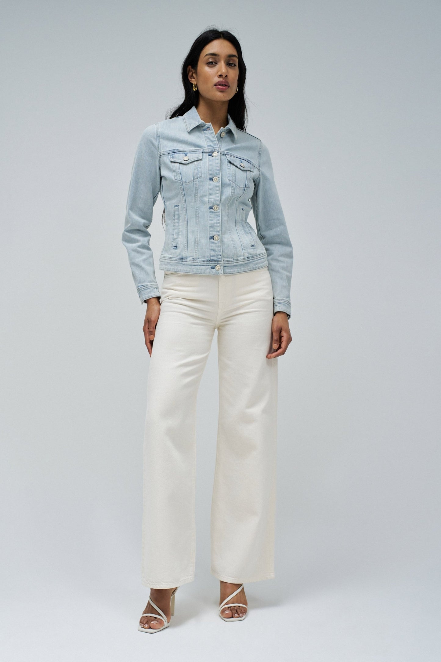 Fitted Light Wash Denim Jacket