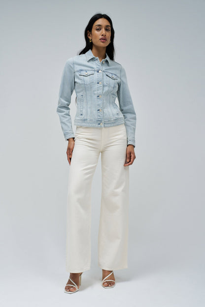 Fitted Light Wash Denim Jacket