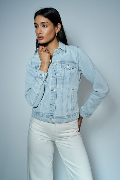 Fitted Light Wash Denim Jacket
