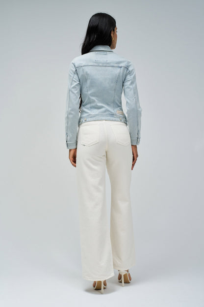Fitted Light Wash Denim Jacket