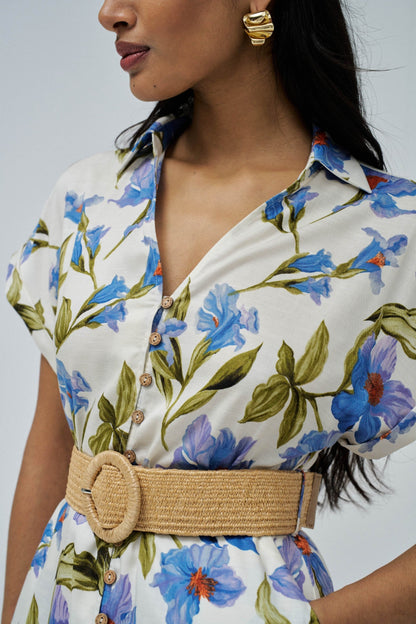 Shirt Dress with Floral Pattern