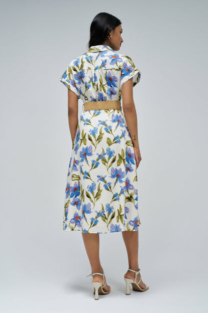 Shirt Dress with Floral Pattern
