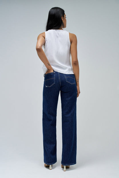 Sleeveless Drape Top with Metal Ring Detail