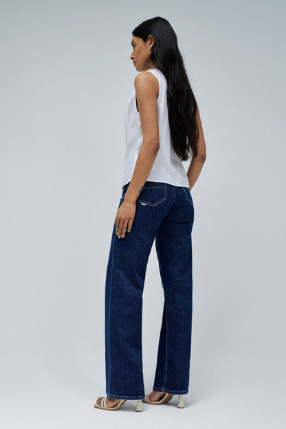 Sleeveless Drape Top with Metal Ring Detail
