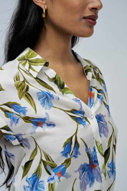 Floral Button-Up Blouse