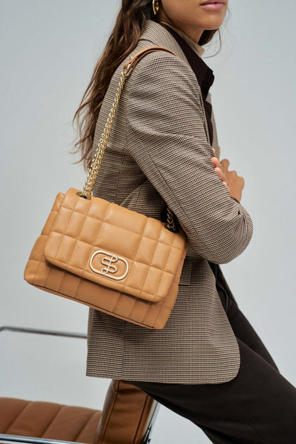 Quilted Faux Leather Shoulder Bag