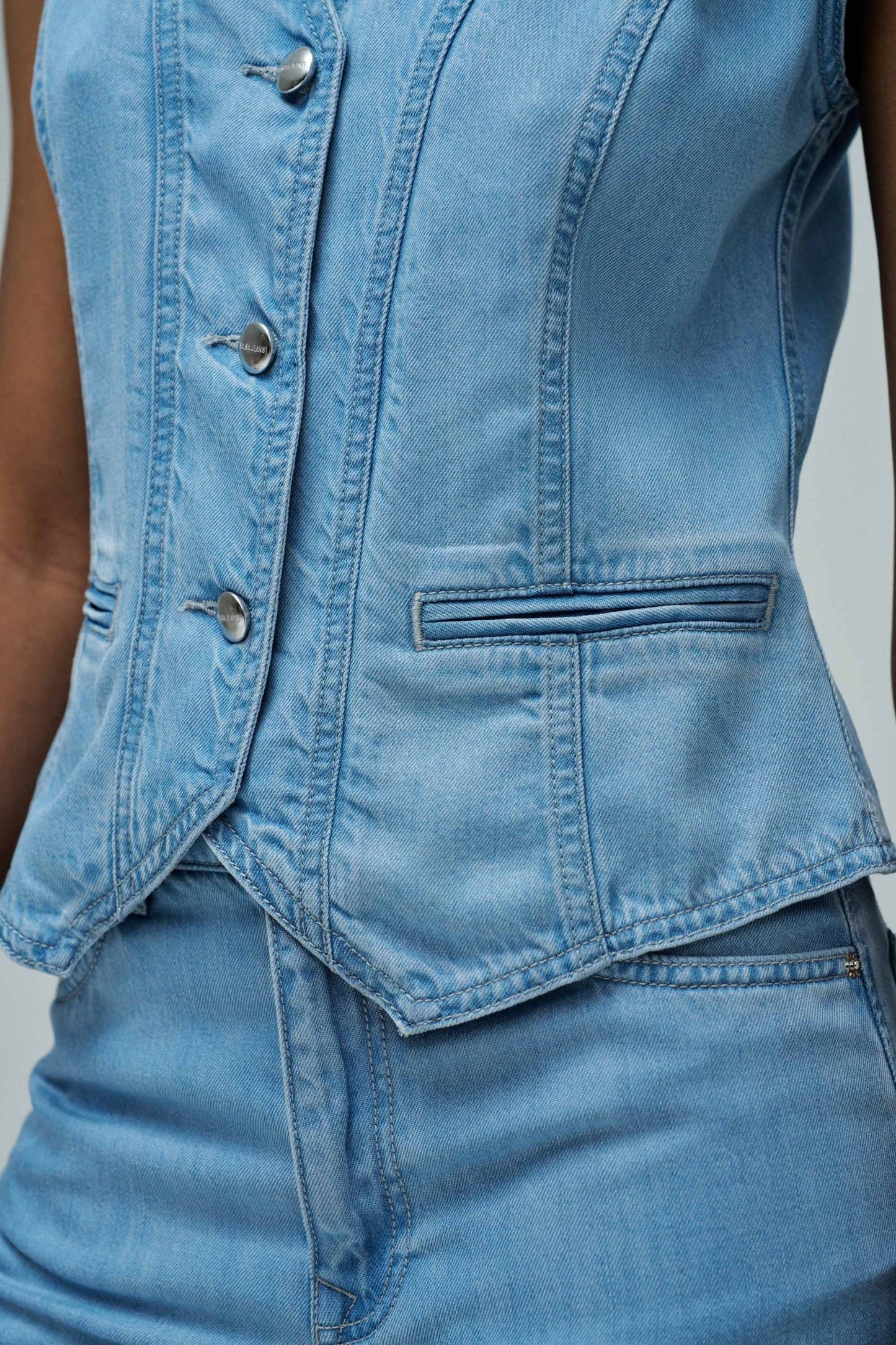 Salsa Jeans Light Denim Waistcoat