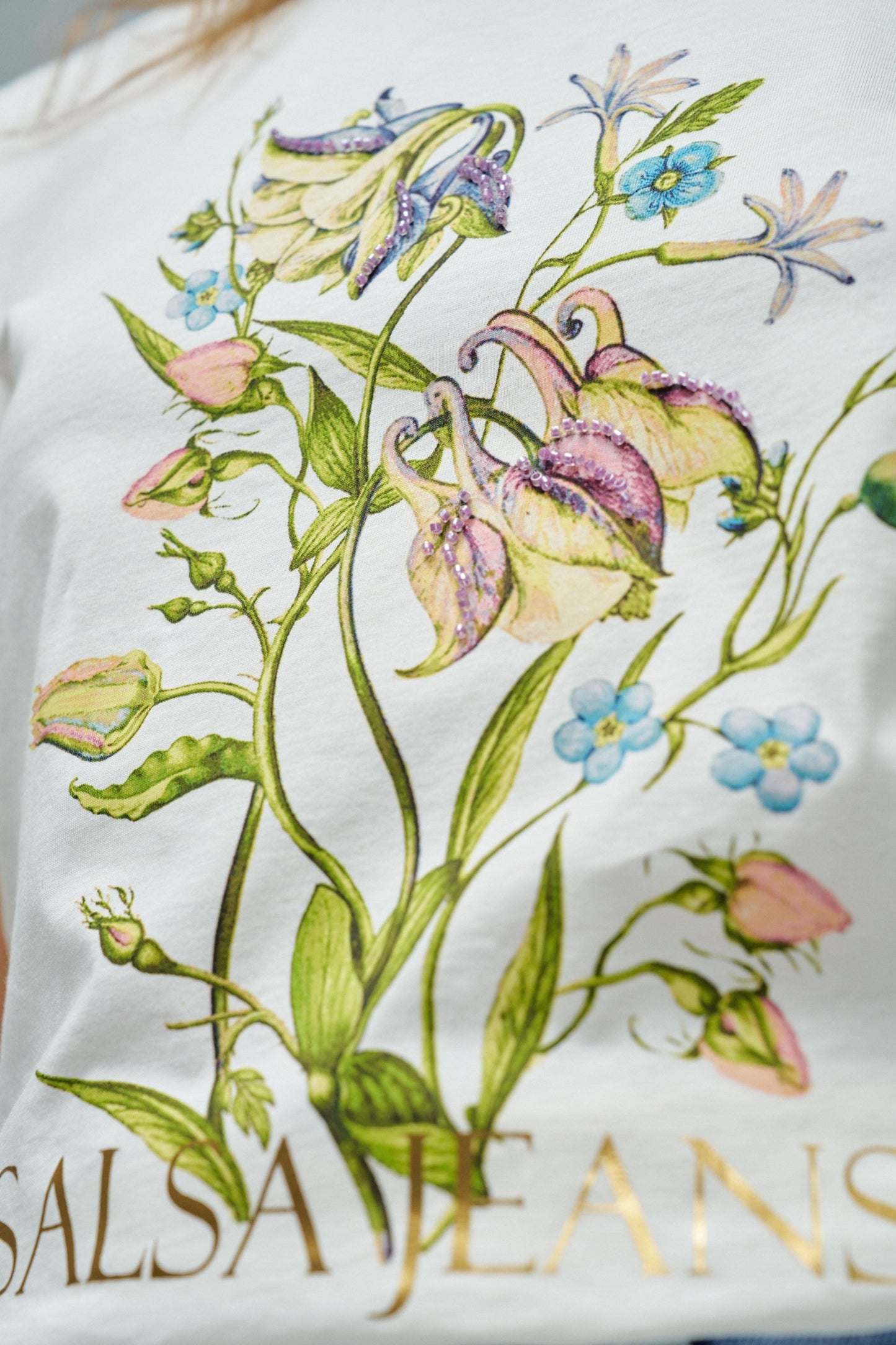 Salsa Jeans Floral Print T-Shirt, White