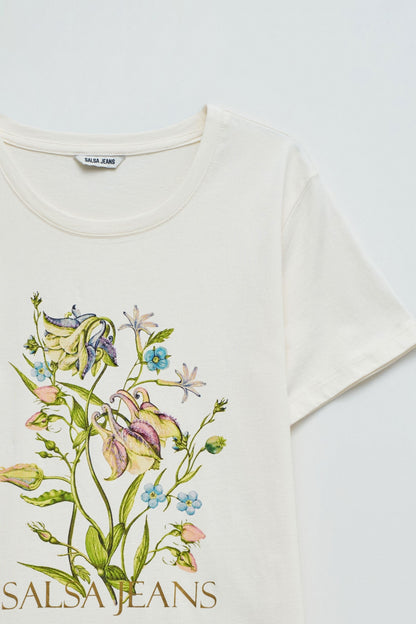 Salsa Jeans Floral Print T-Shirt, White
