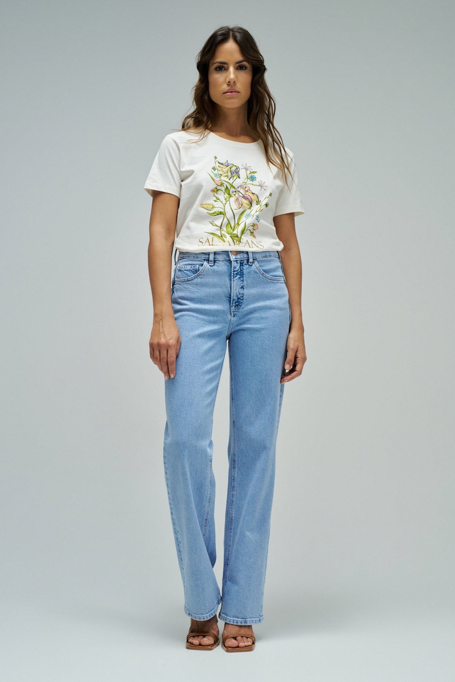 Salsa Jeans Floral Print T-Shirt, White