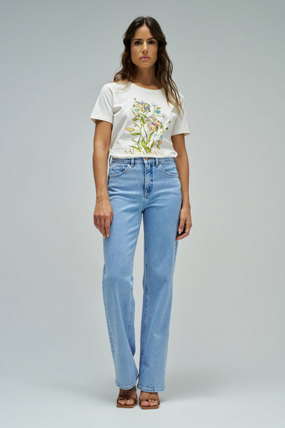Salsa Jeans Floral Print T-Shirt, White