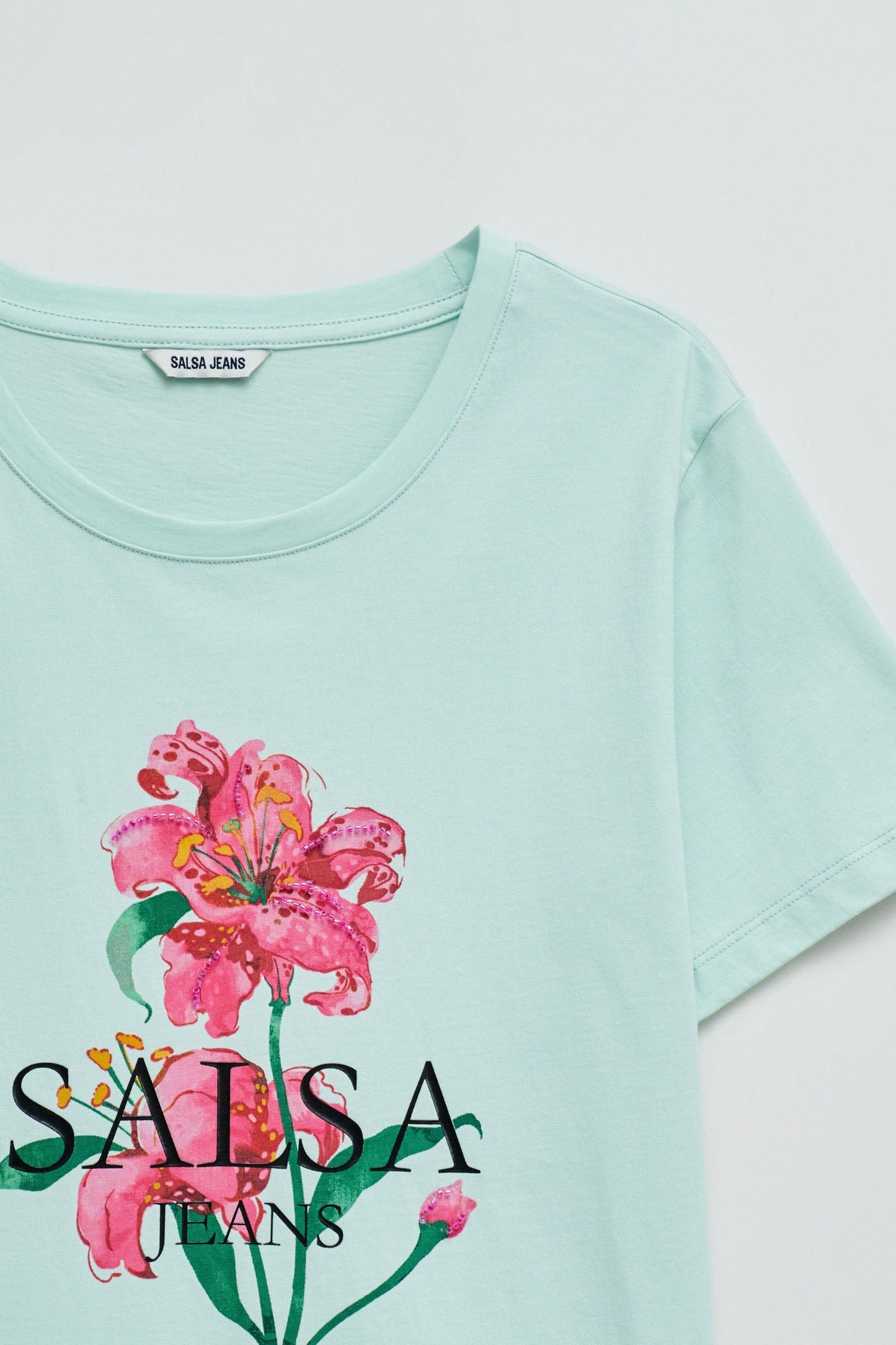 Salsa Jeans Floral Print T-Shirt, Mint