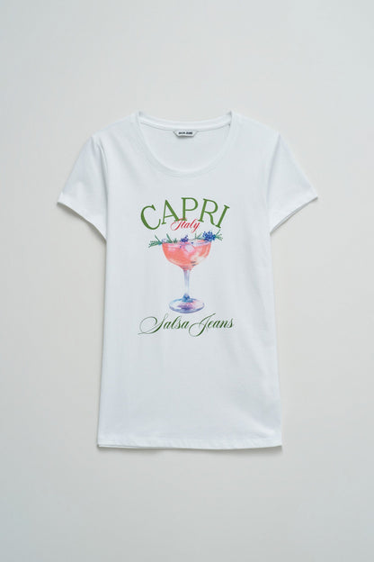 Salsa Jeans Printed T-Shirt Light, White