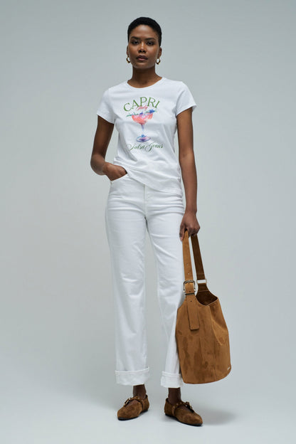 Salsa Jeans Printed T-Shirt Light, White