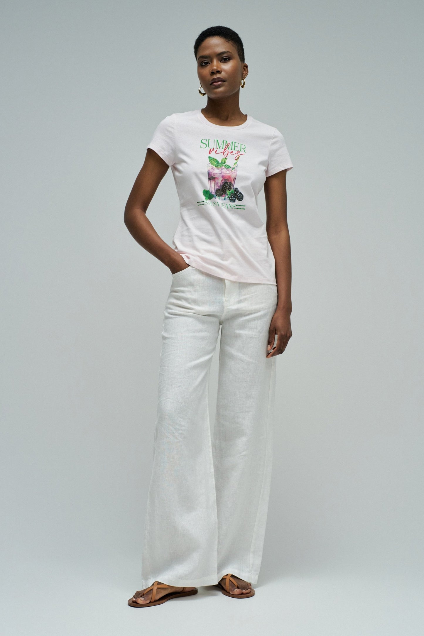 Salsa Jeans Printed T-Shirt Light, Pink