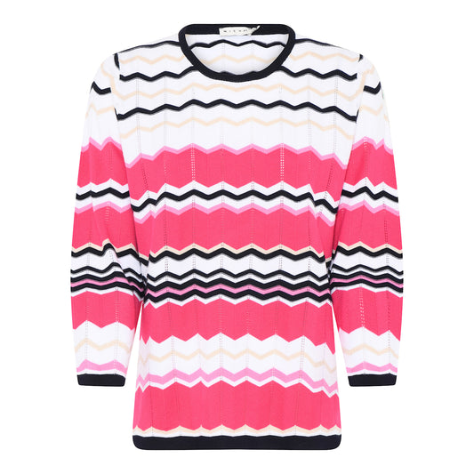 Striped Viscose Knit Jumper