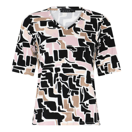 Graphic Print Jersey T-shirt in Neutral Mix