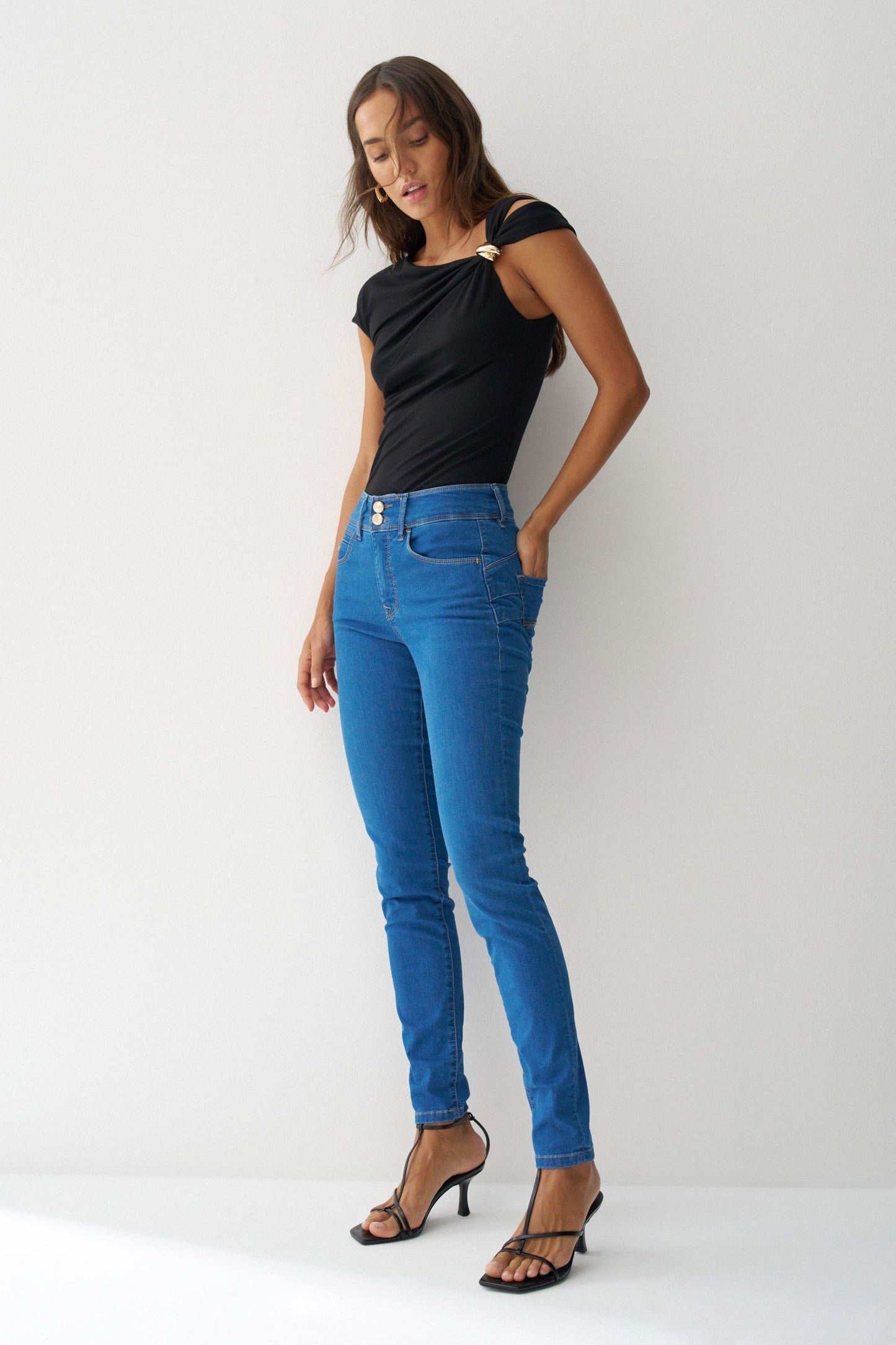Secret Push In Soft Touch Skinny Jeans, Blue
