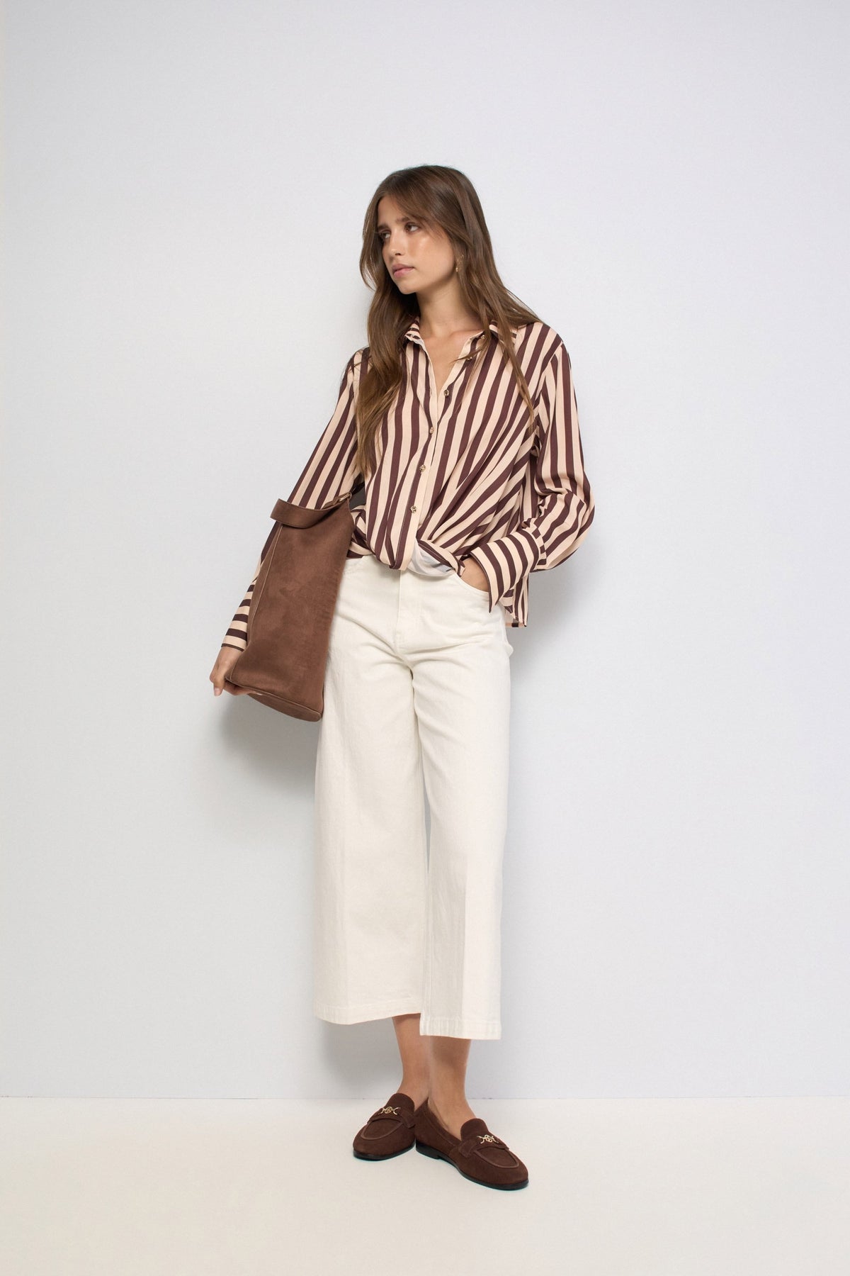 Striped Twist Front Shirt