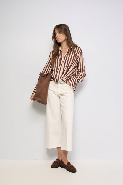 Striped Twist Front Shirt