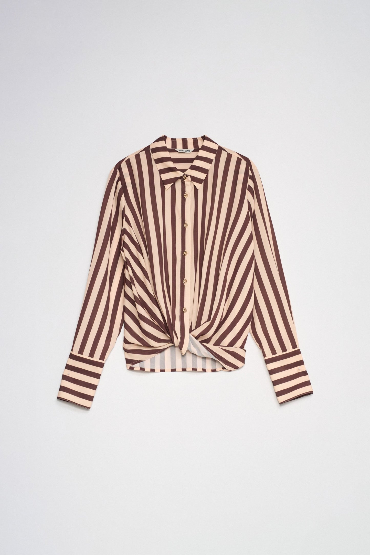 Striped Twist Front Shirt