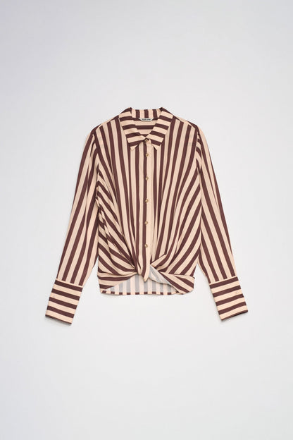 Striped Twist Front Shirt