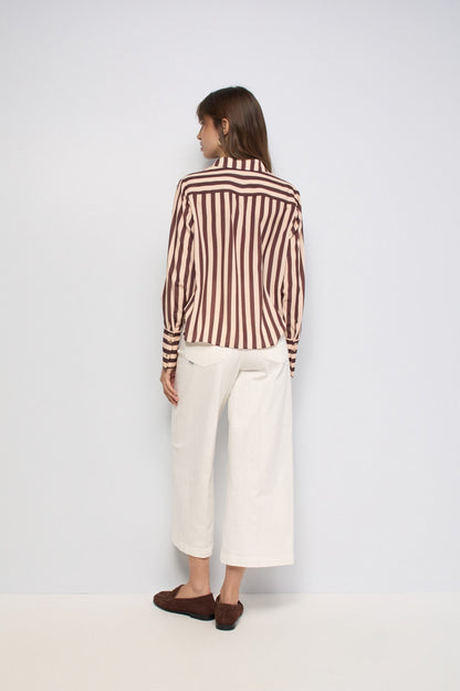 Striped Twist Front Shirt