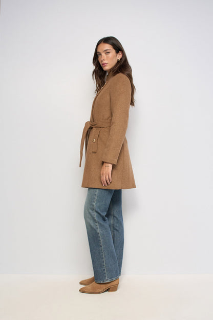Belted Wool-Blend Coat