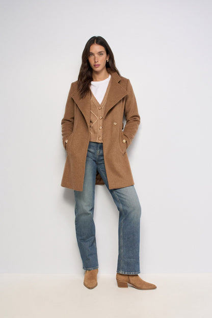 Belted Wool-Blend Coat
