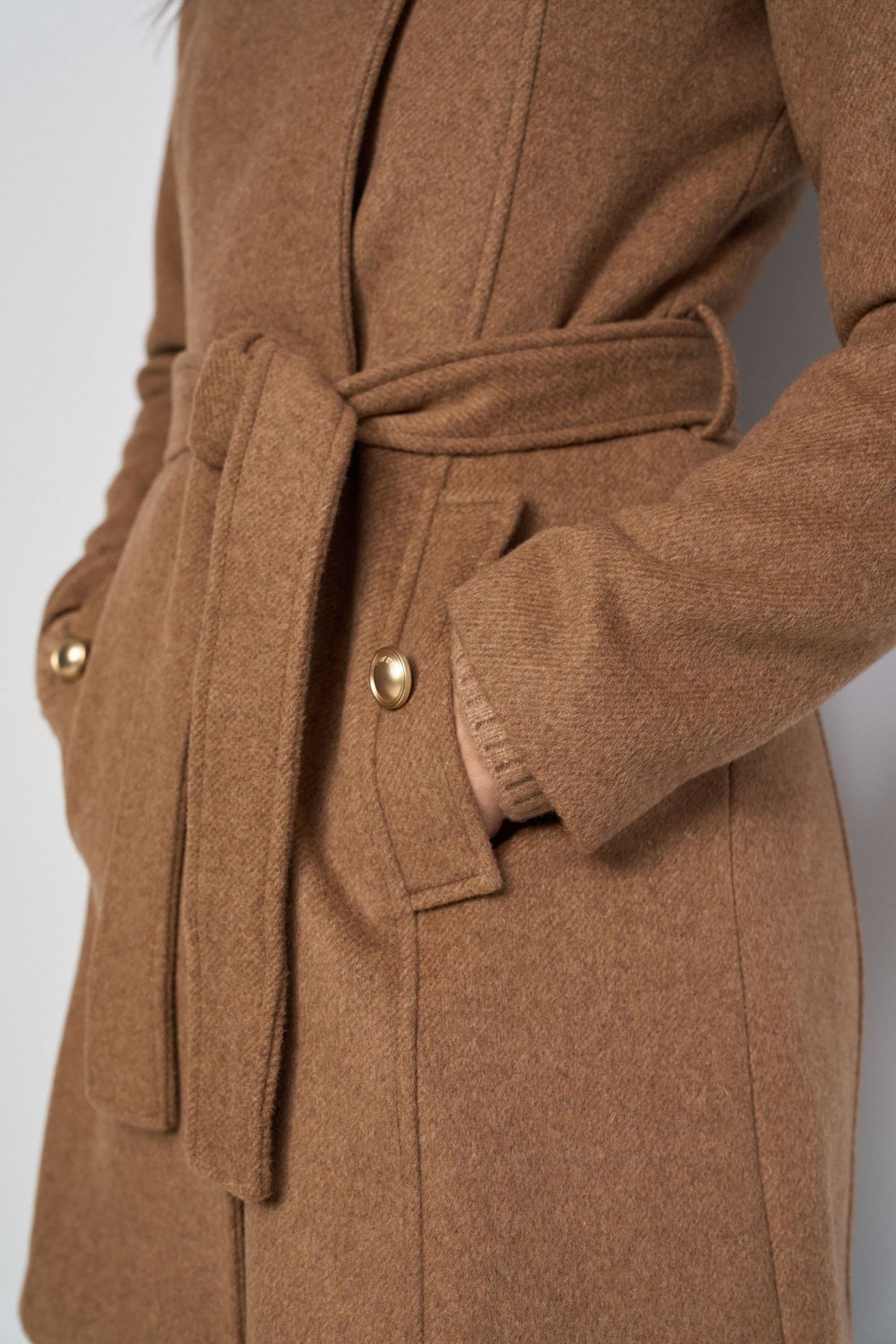 Belted Wool-Blend Coat
