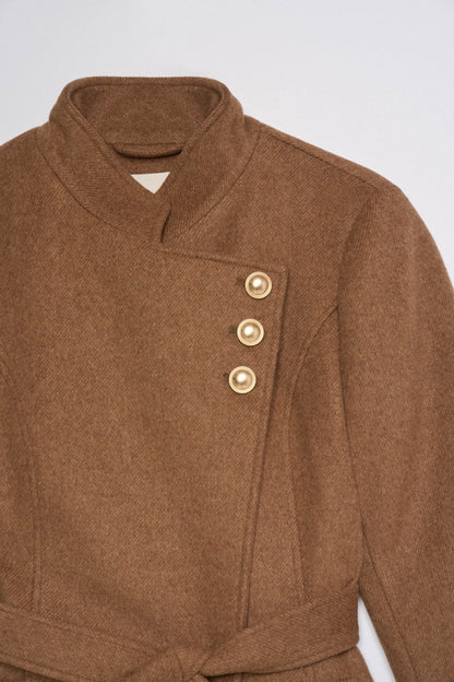 Belted Wool-Blend Coat