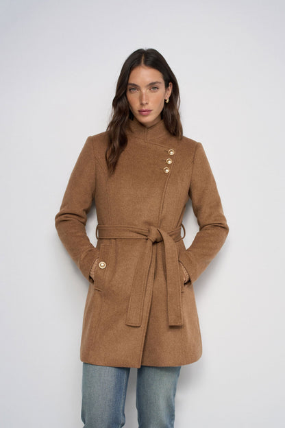 Belted Wool-Blend Coat