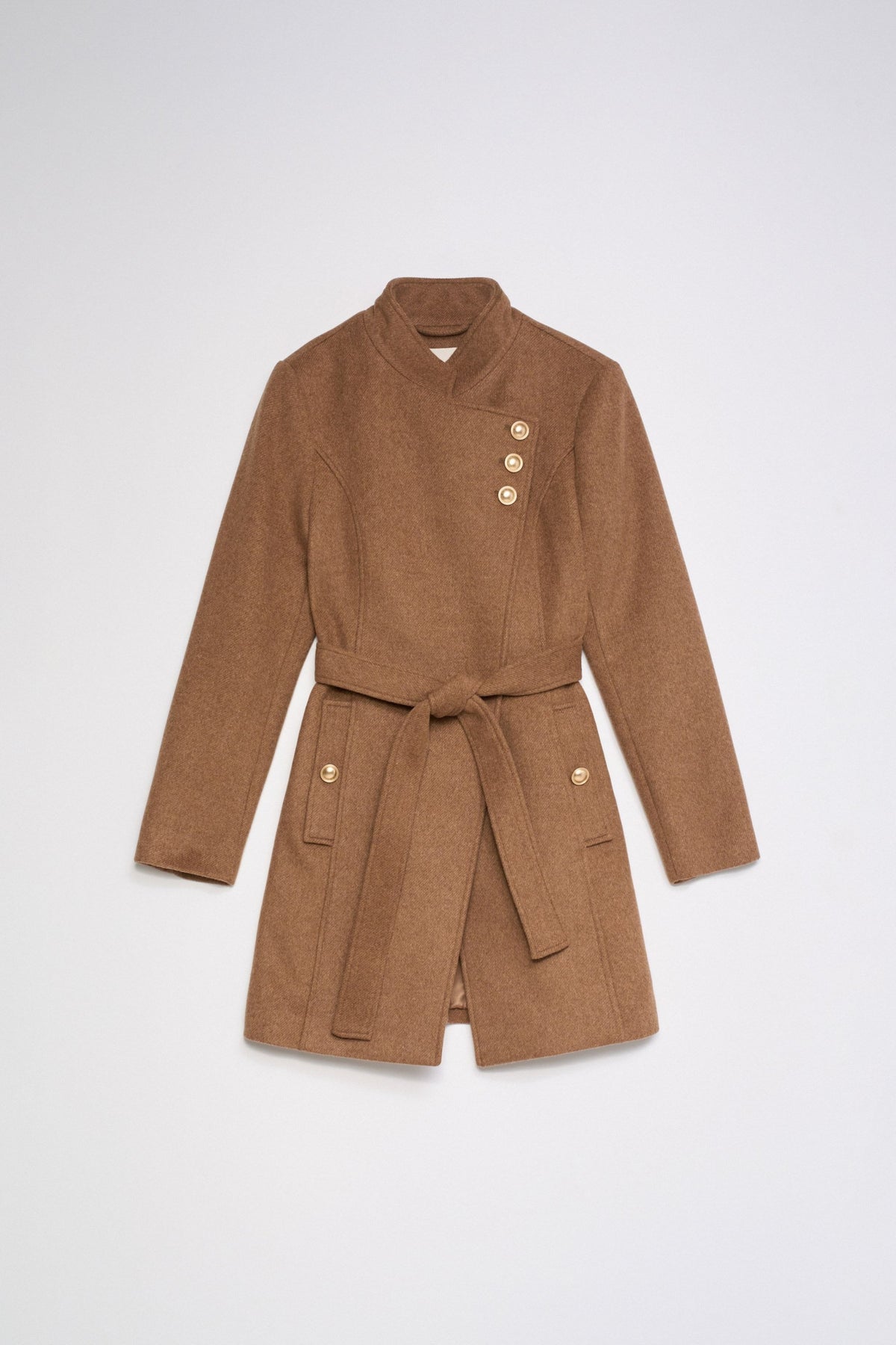 Belted Wool-Blend Coat