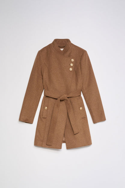 Belted Wool-Blend Coat