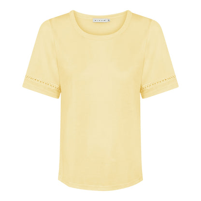 Linen T-Shirt with Lace Detail