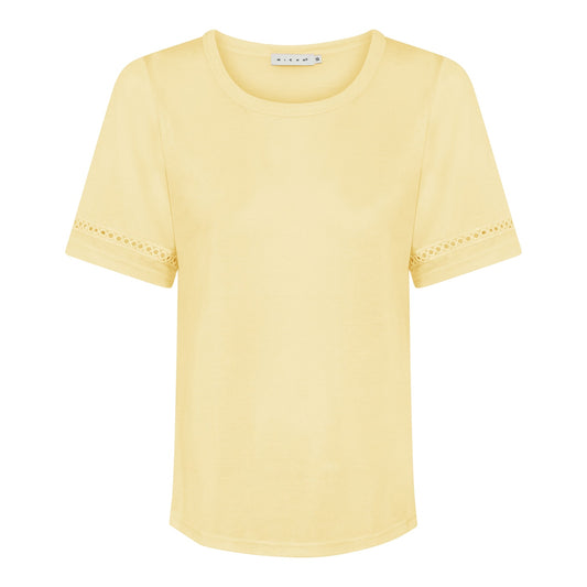 Linen T-Shirt with Lace Detail