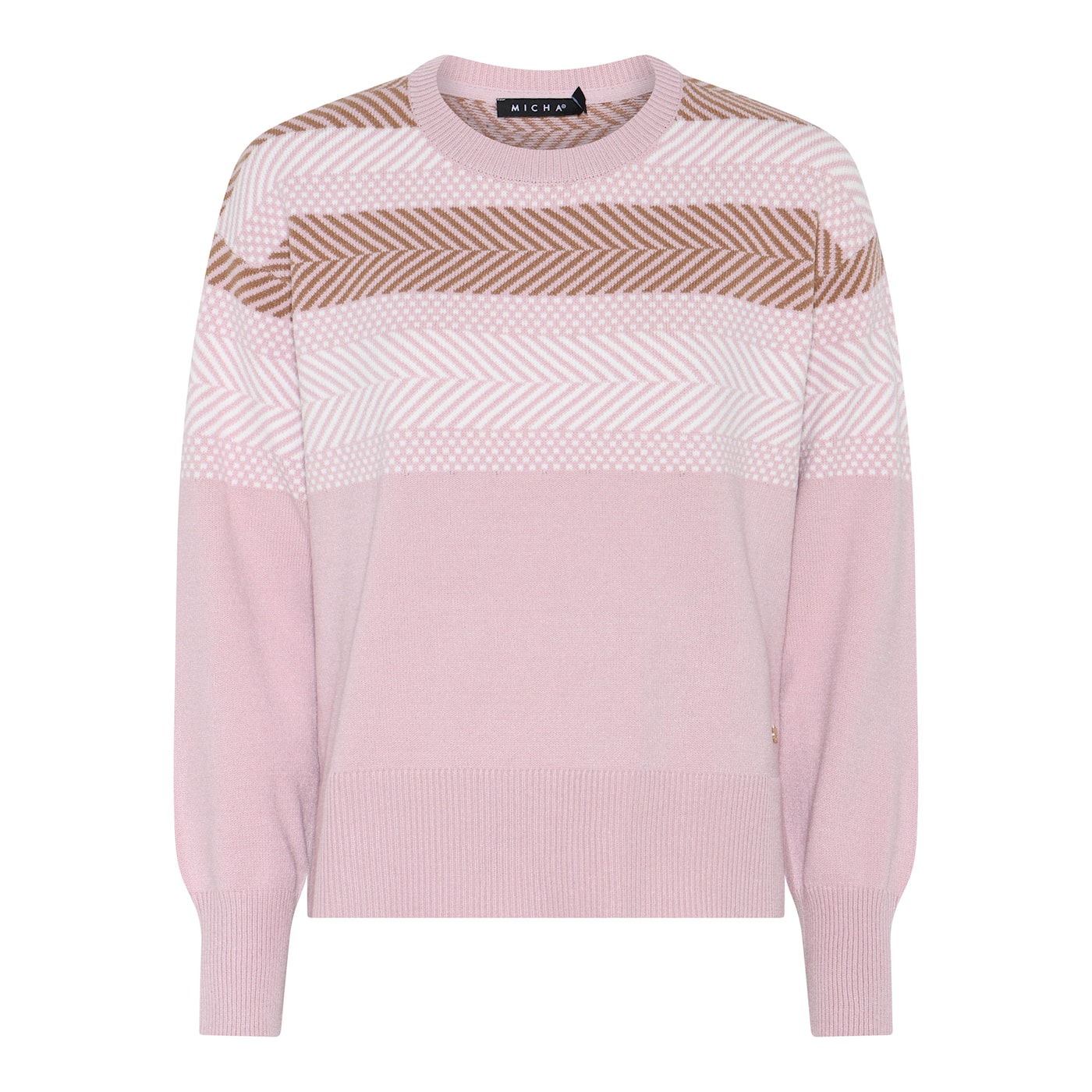 Geometric Print Crew Neck Jumper