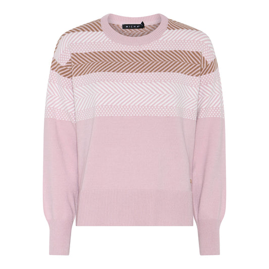 Geometric Print Crew Neck Jumper