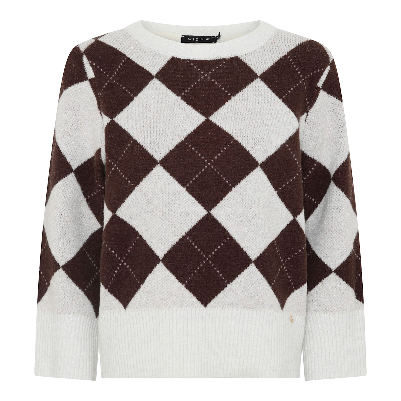 Argyle Knit Crew Neck Jumper