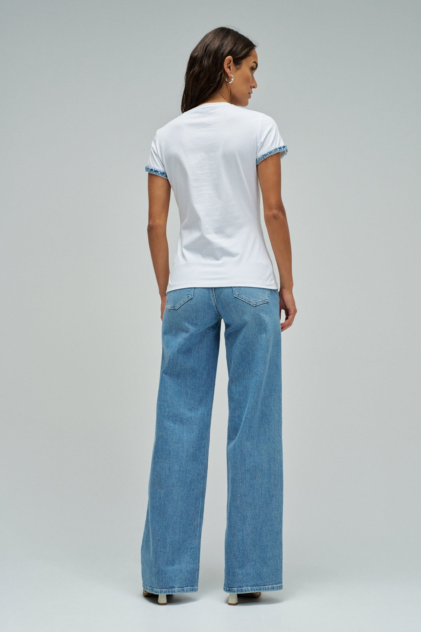 Logo T-Shirt with Denim Detail
