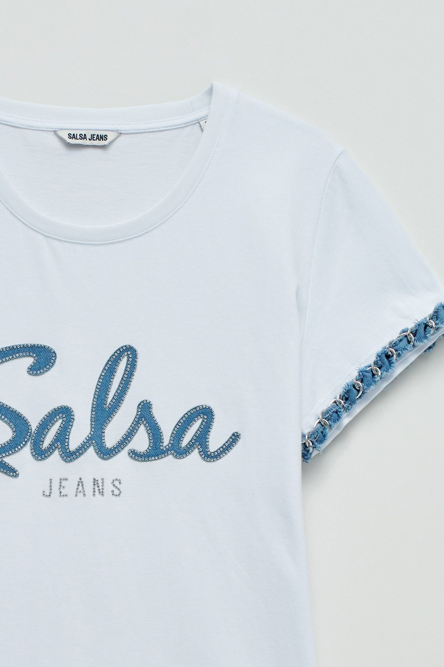 Logo T-Shirt with Denim Detail