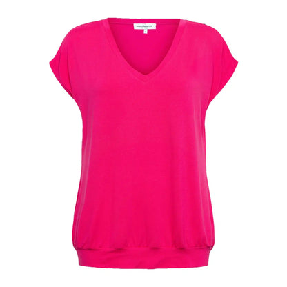 V-neck Jersey Top, Pink