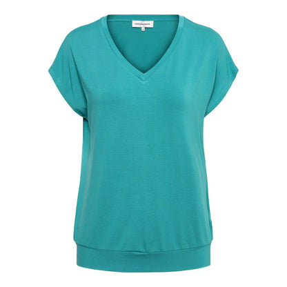 V-neck Jersey Top, Mineral Green