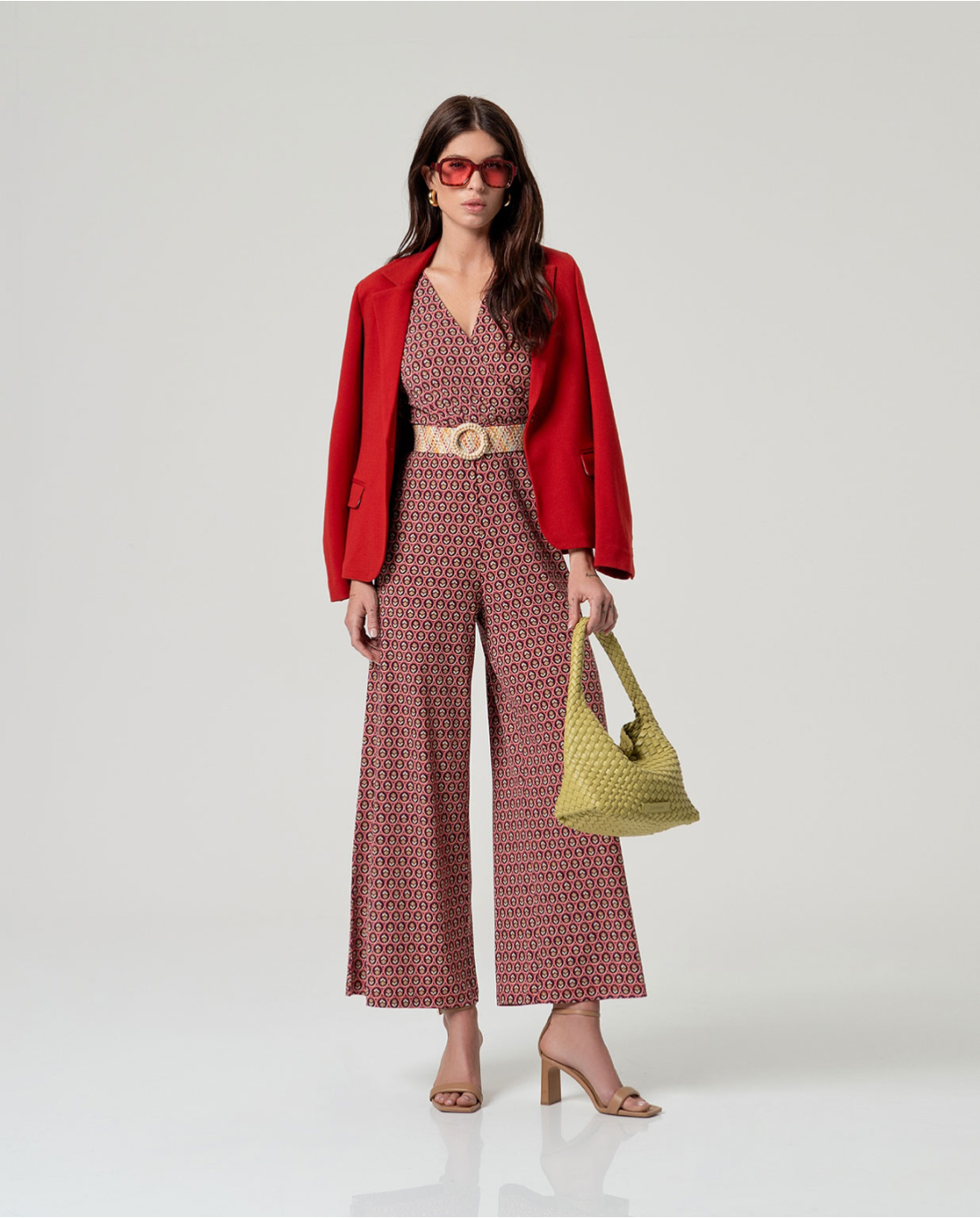 Printed Crossover Jumpsuit