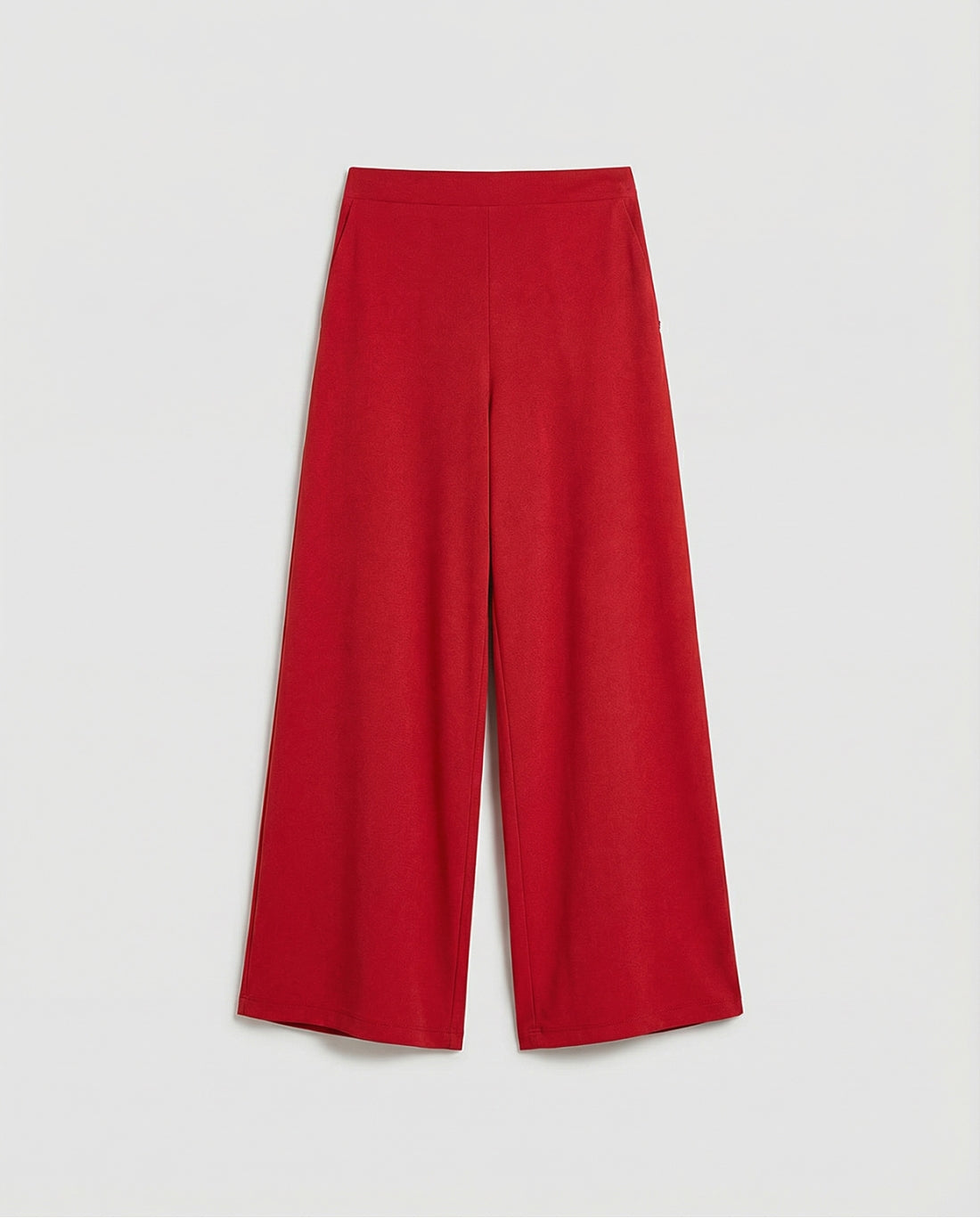 Wide Leg Stretch Trousers, Red