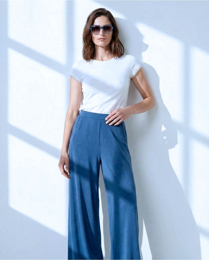 Wide Leg Stretch Trousers