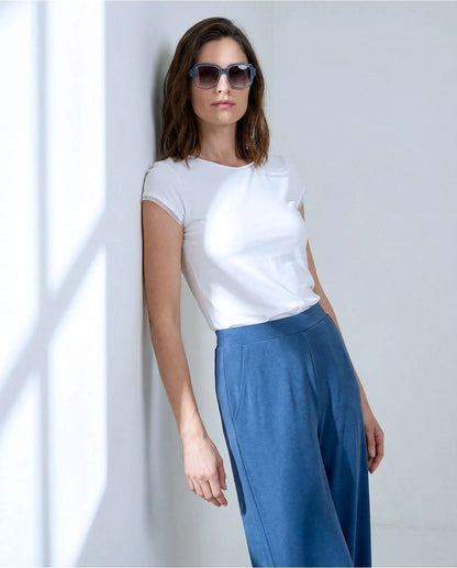Wide Leg Stretch Trousers