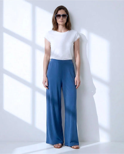 Wide Leg Stretch Trousers
