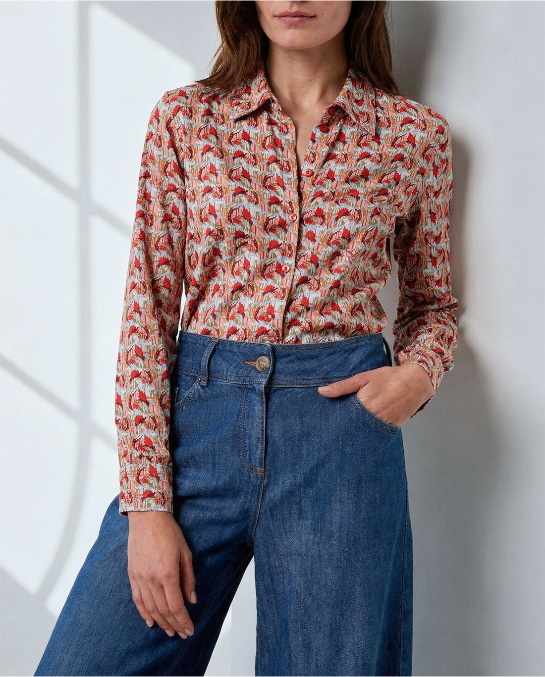 Printed Long Sleeve Shirt,  Multi